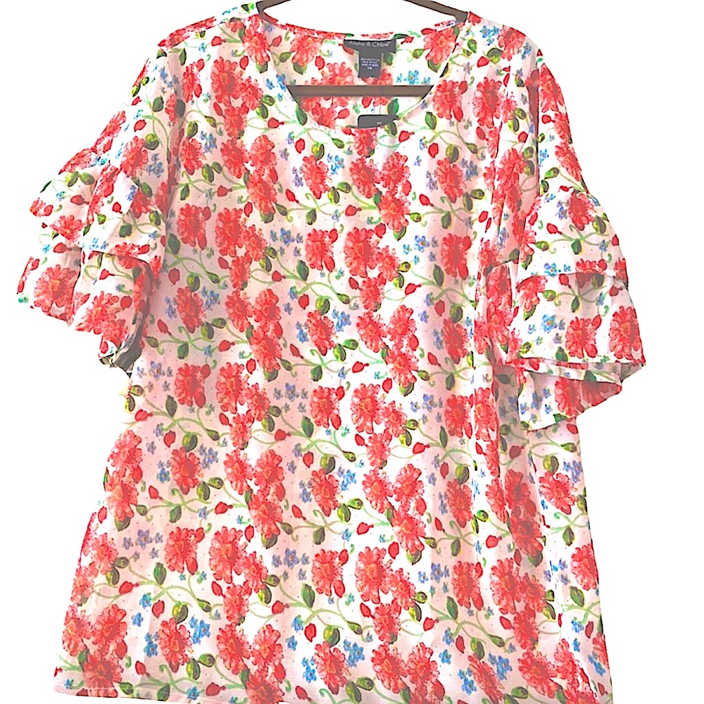 Alisha & Chloe floral blouse, 1X, NWT